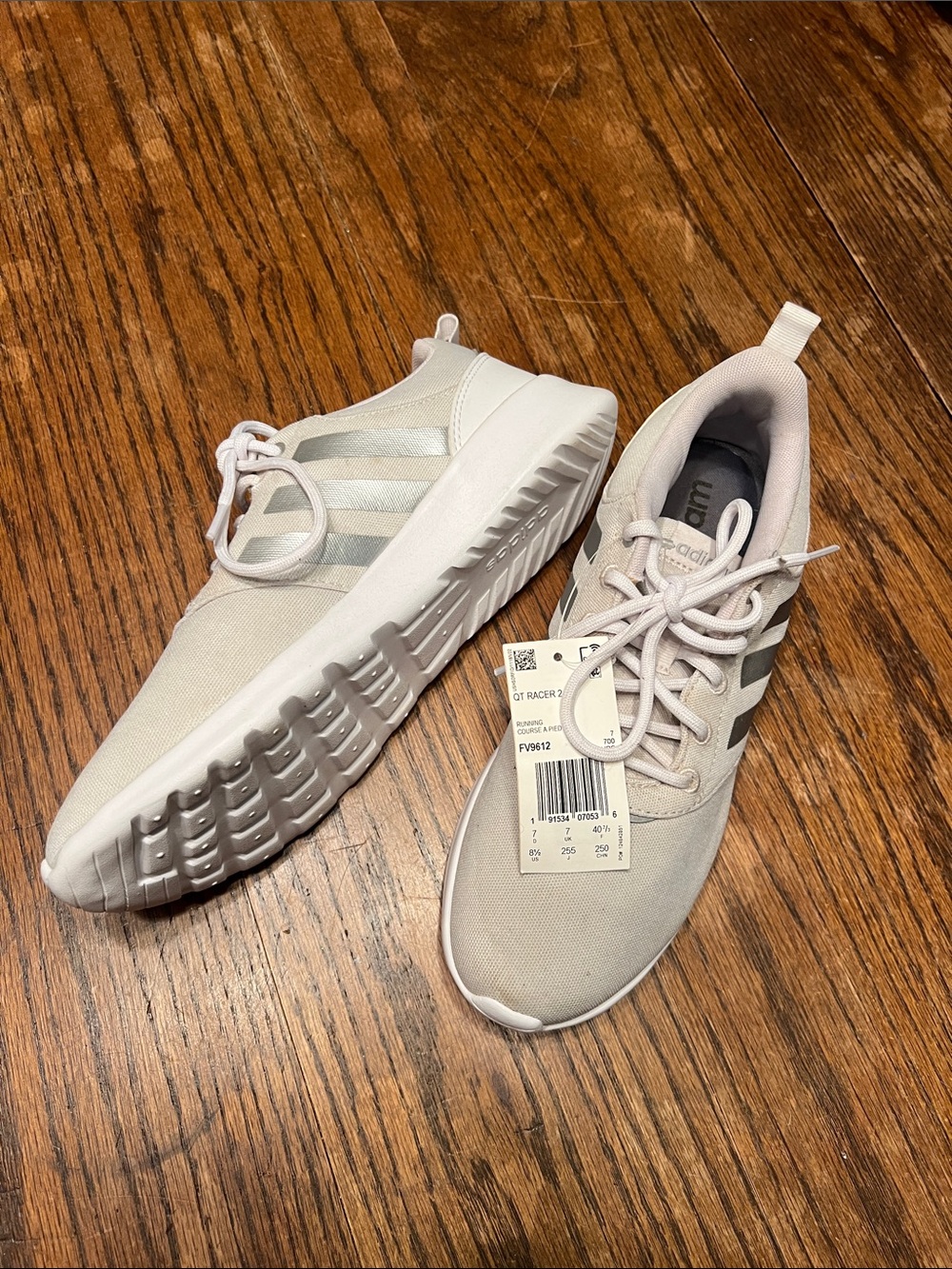 Adidas QT Racer 2.0 Running Sneakers Cloud white/matte silver/Grey Two